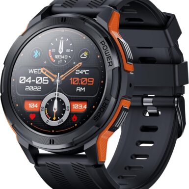 Gravity C25 1.43" AMOLED Smartwatch with Always-On Display, Bluetooth Call, AI Voice, 100+ Sports Modes, Heart Rate & Sleep Monitor, 1 ATM Waterproof, Fitness Tracker for iOS & Android (Orange)