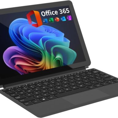 2-in-1 Laptop/Tablet (2026), Windows 11 PC with Magnetic Keyboard, 1-Year Office 365, 10.1" FHD IPS Touchscreen, 8GB RAM 256GB SSD, 6500Y Processor, USB-C, 2 Stereo Speakers for Home Office Students